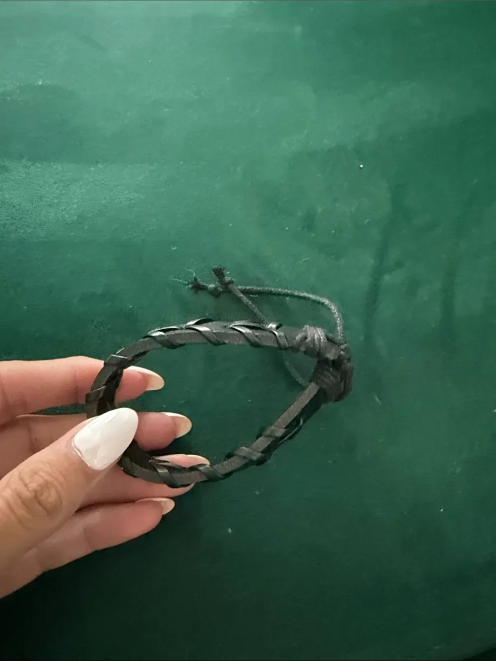 Mens Black Braided Leather Bracelet NEW